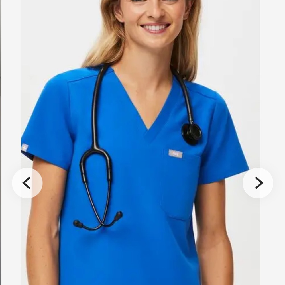 Figs Classic Blue Scrub Top